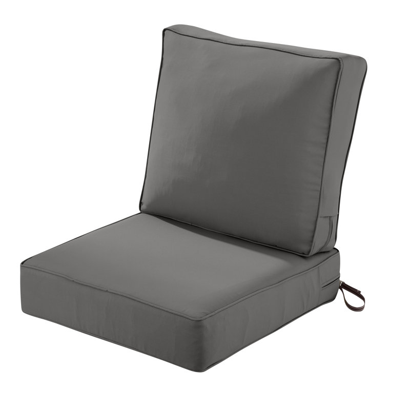 Montlake Outdoor 5'' Lounge Chair Seat / Back Cushion, Light Charcoal, 22" H x 23" W x 23" D