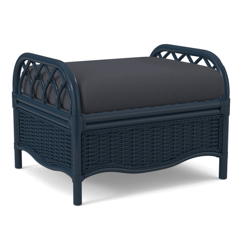 Everglade Ottoman, Gray Sugar Performance; 0863-84, Navy
