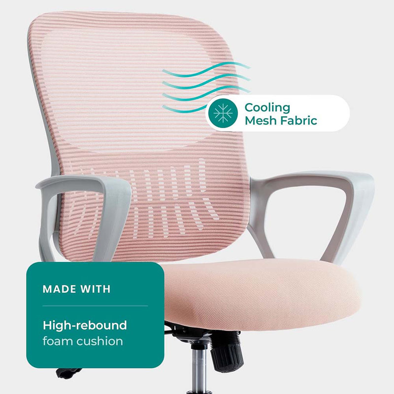 Game Chairs, Ergonomic Mid-Back Mesh Swivel Rolling Work With Wheels, Comfortable Lumbar Support