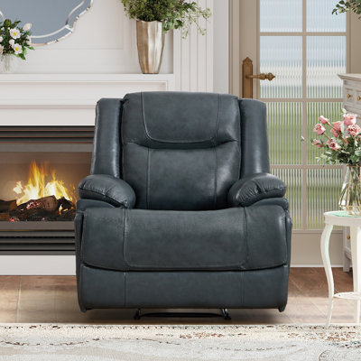 Fauteuil inclinable en cuir véritable l 37,4 po