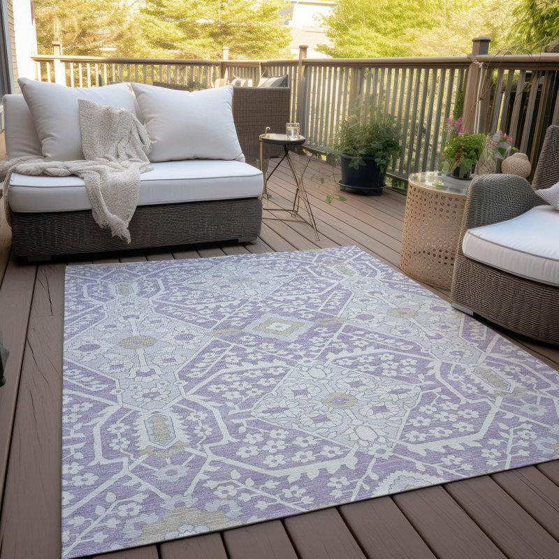 Malek Floral Indoor / Outdoor Rug, Rectangle 2'6" x 3'10"
