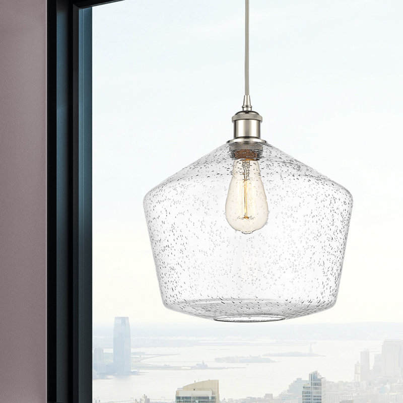 Luminaire suspendu simple à 1 lumière Gabbie, Nickel poli