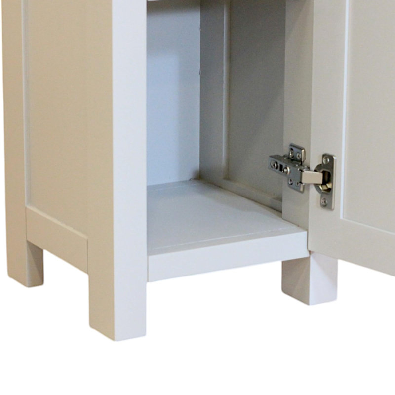 33cm W Solid Wood Bedside Table, Grey/Brown