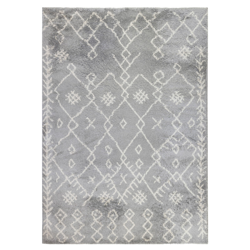 Tapis gris / ivoire Germnico, Rectangle 8 pi 3 po x 11 pi 6 po