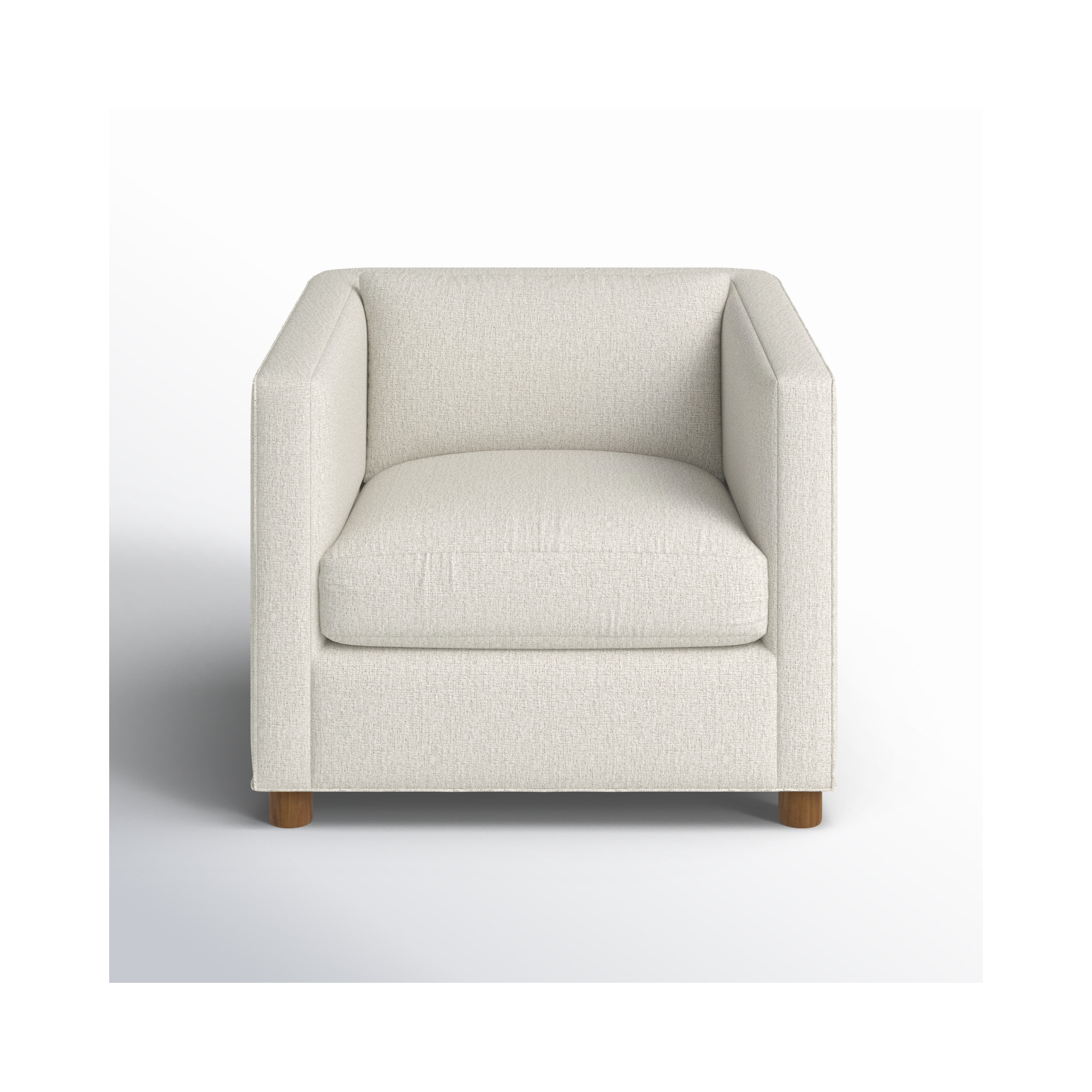 Emilie Upholstered Chair and a Half, Nomad Snow Crypton® Chenille, Oak
