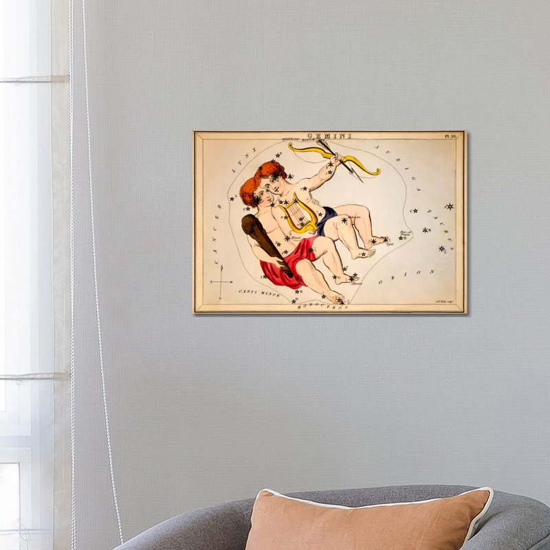 Gemini 1 Piece Wrapped Canvas Wall Art