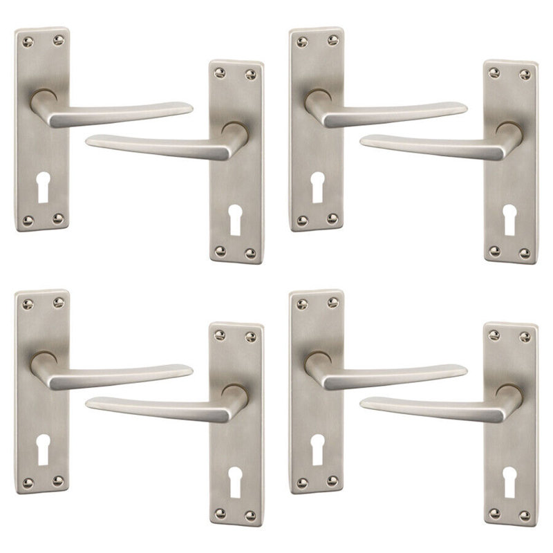 Door Handle, Satin Nickel Keyhole