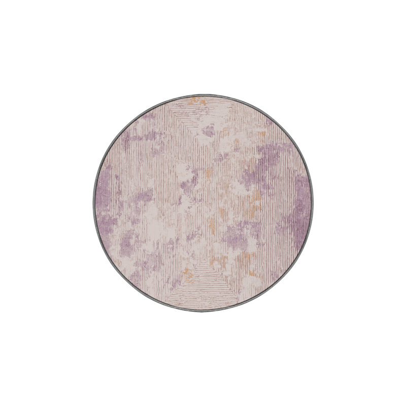 Machine Washable Gray Area Rug, Round 8'