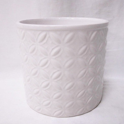 Blanc avec pot à fleurs