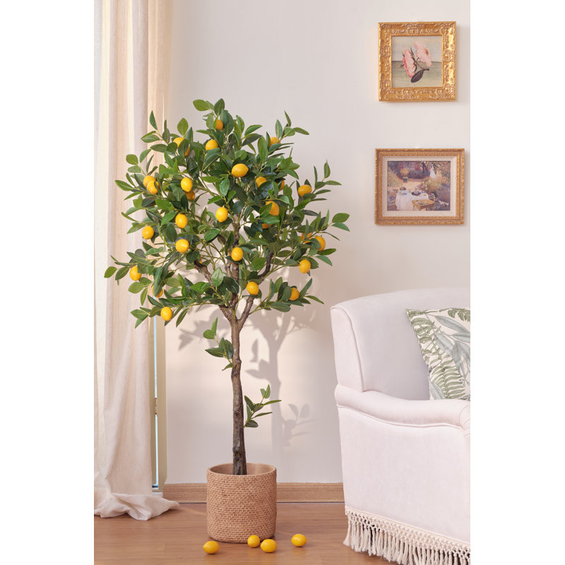 Citronnier artificiel 59 po en pot