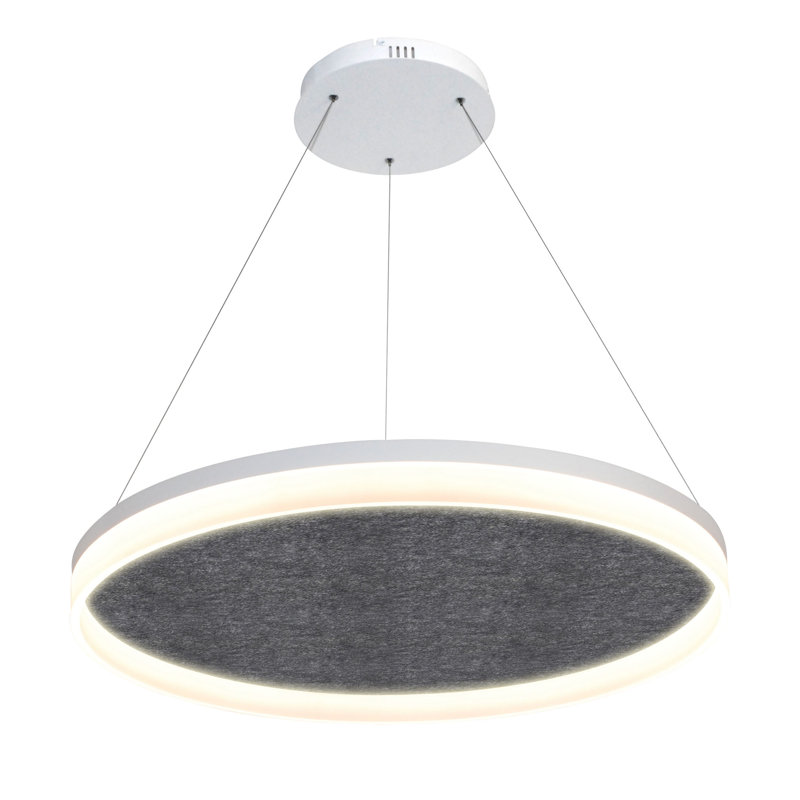 Getz 1 - Light LED Geometric Pendant, 8cm H x 60cm W x 60cm D, Dark Grey