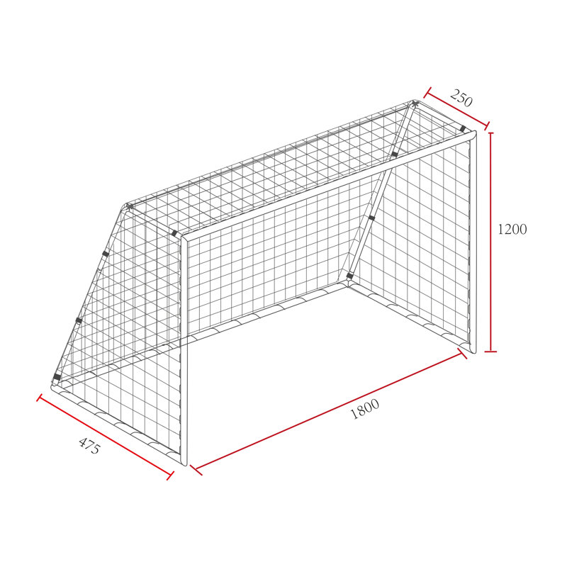 AXI Iron, PE Polyethylene Goal, 120cm H x 60cm W x 180cm D
