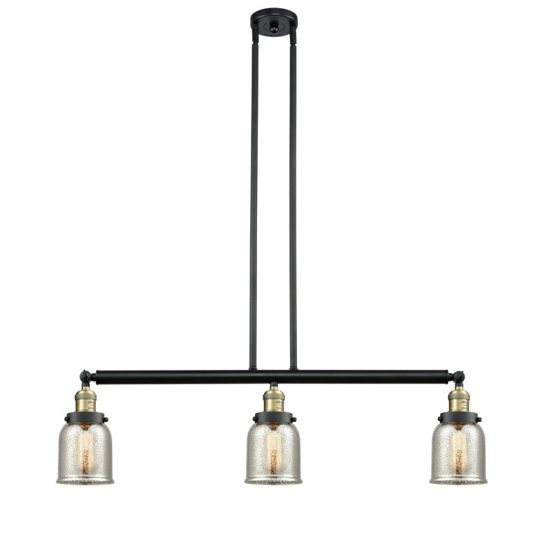 Tom 3 - Light Kitchen Island Pendant, No Bulb Included, Silver Mercury, Black Antique Brass