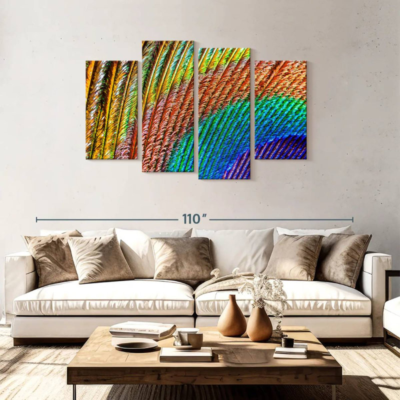 Brampt Abstract Peacock Feather, 48" H x 75" W
