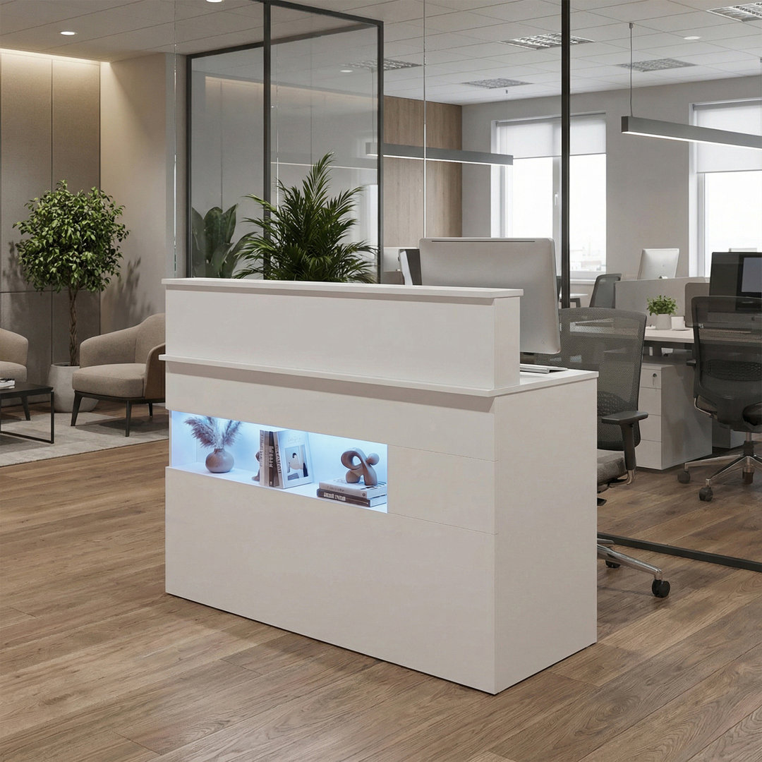 Reception Desk With Lockable Drawers & Lights Reception Office Front Counter