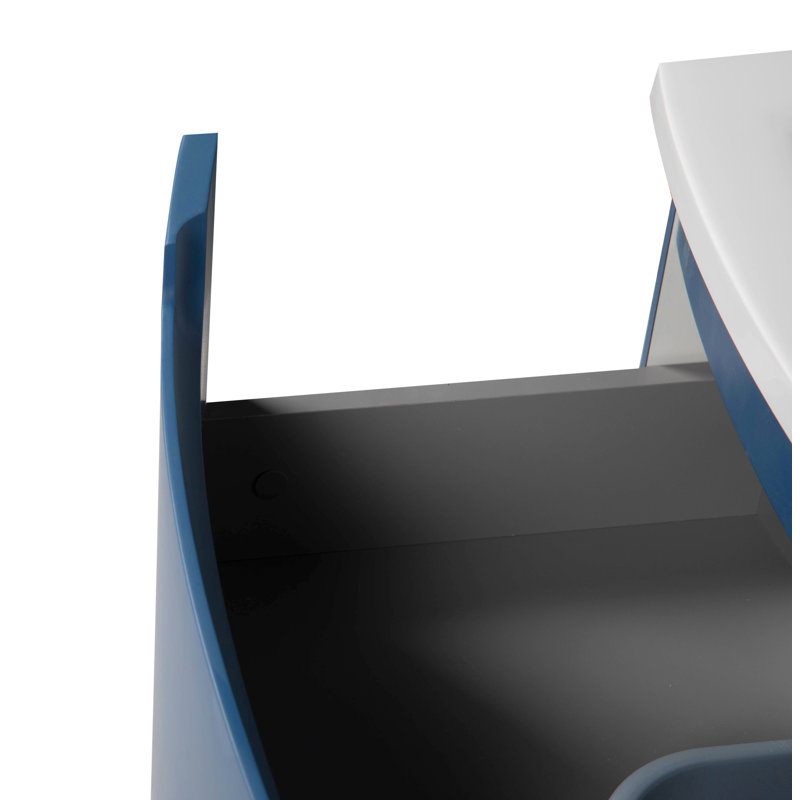 Meuble-lavabo simple avec plateau 26,3 po Paili, Tapis bleu