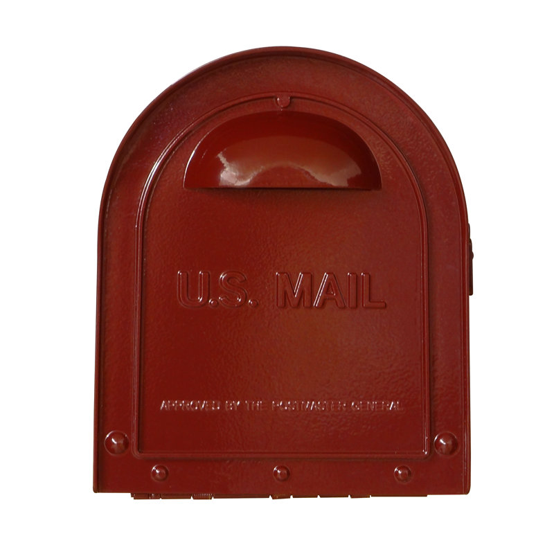 Dylan Post Mounted Mailbox, Wine/Gold