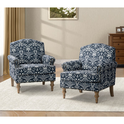 Mooresville 30" W Armchair with Solid Wood Legs and Camelback