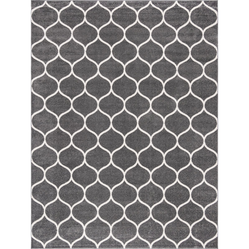 Tapis gris foncé Lllan, Rectangle 10 pi x 13 pi 1 po