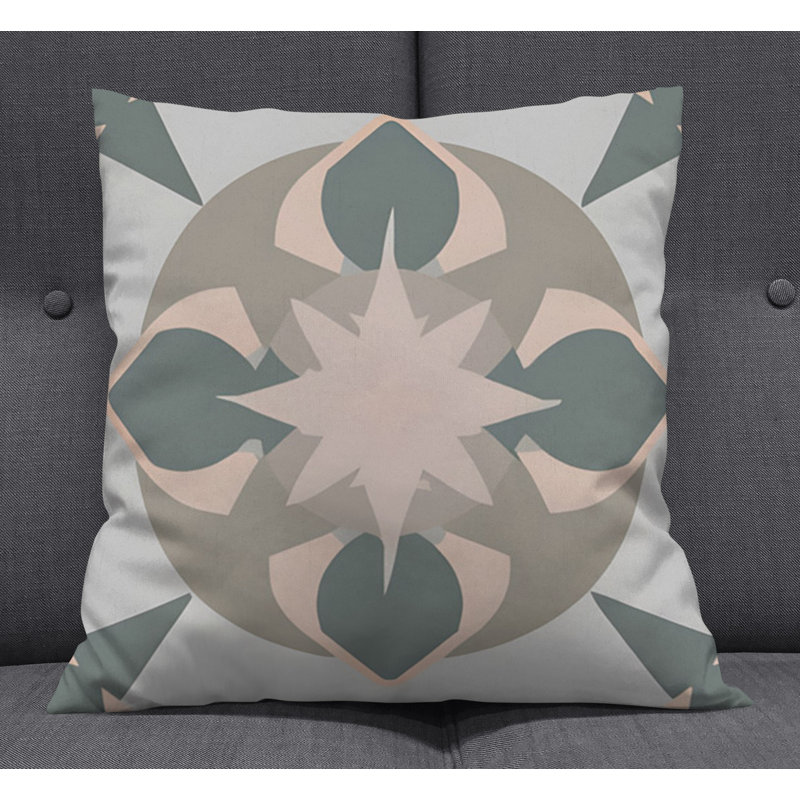 Throw Pillow With Insert, 16"H x 16"W, Blue/Green 10