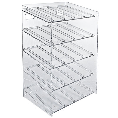 Five-Tier 20 Compartment Display, 4-Comp per Tier. Dimensions: 12"W x 8.5"D x 18.5"H