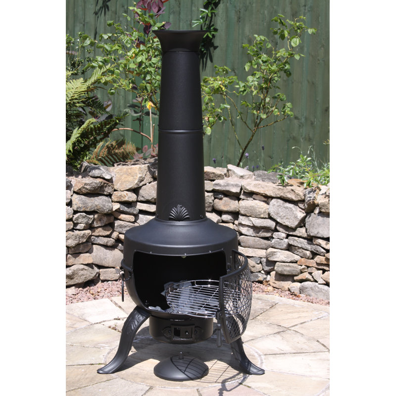 Tia Column Steel Chimnea, Black