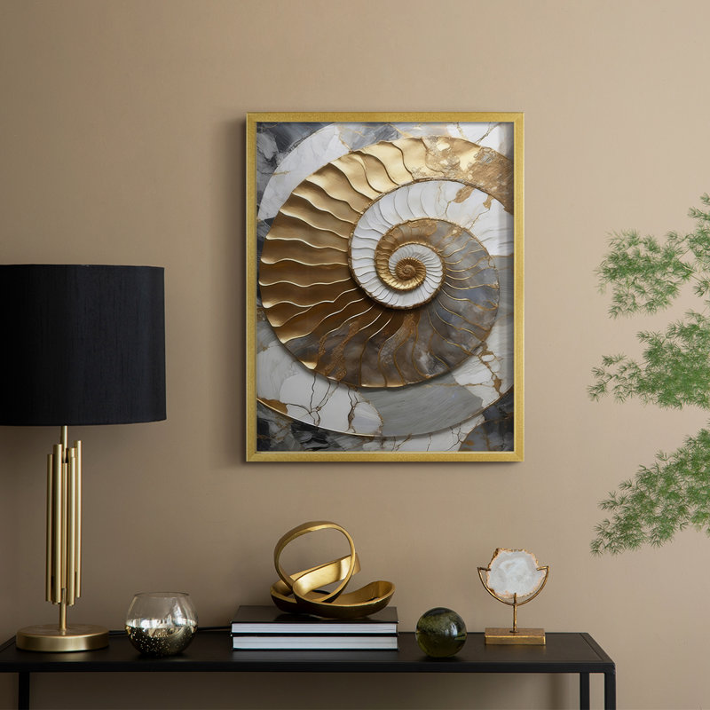 «Plaster Dreams III», reproduction encadrée - bois massif, H 11 po x l 9 po, Doré