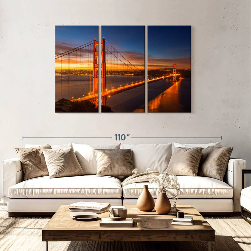 Lilie s'allume le long du Golden Gate Bridge, H 48 po x l 74 po
