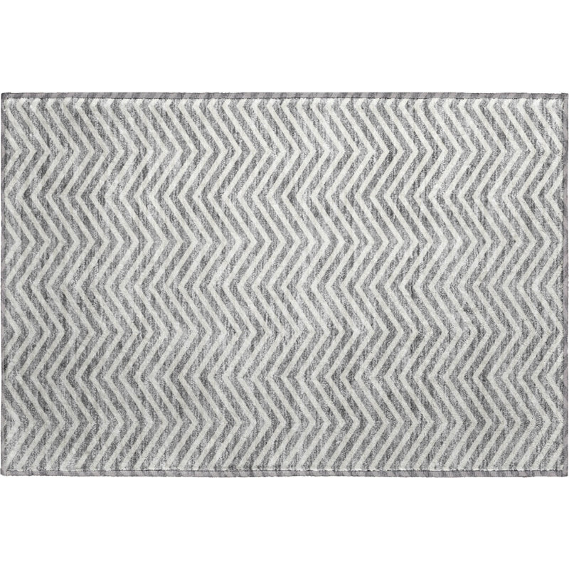 Premium Machine Washable Prisco Gray Rug, Rectangle 1'8" x 2'6"