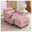 Fauteuil inclinable manuel rose avec dossier réglable et port USB