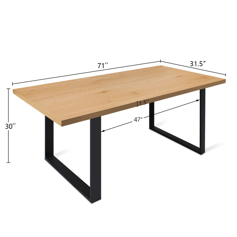 Rutter 71" Rectangle Dining Table, Oak