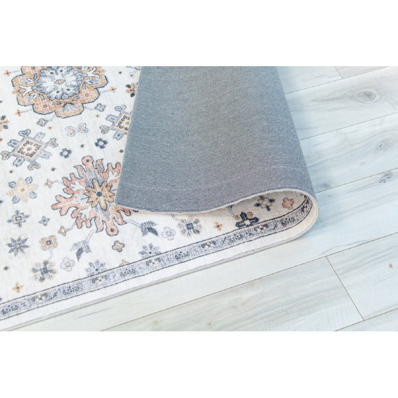 Tapis floral crème 4 pi x 6 pi