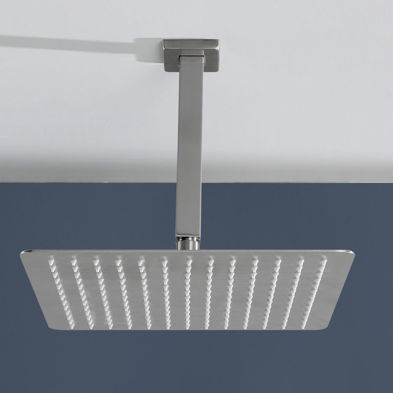Motif à 1 jet avec 2,5 GPM de 15,7 po Pomme de douche fixe au plafond en nickel brossé