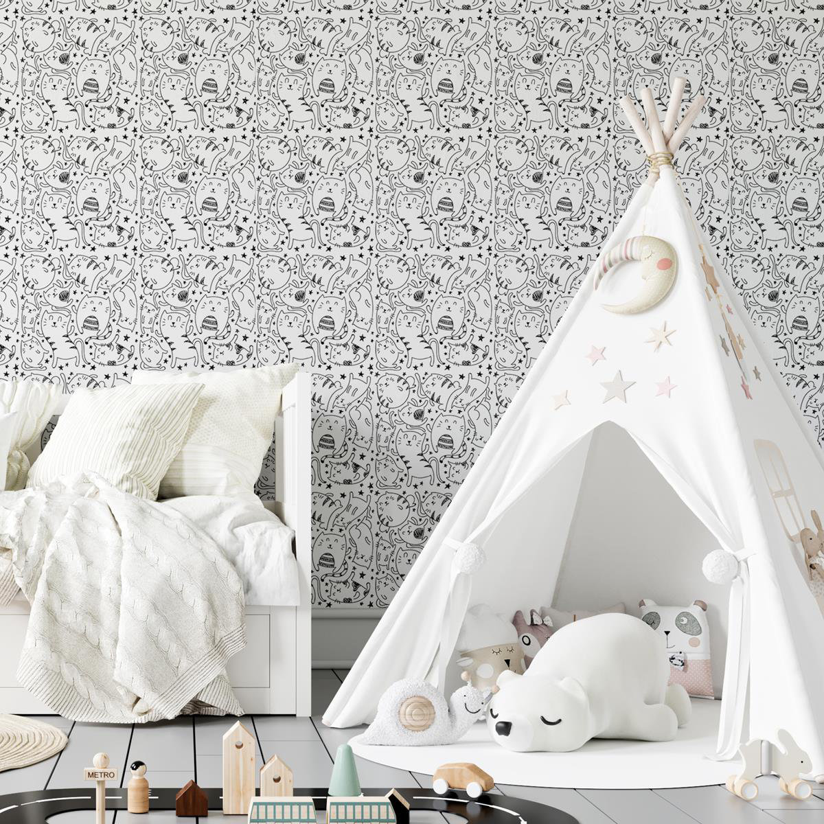Zoomie Kids Plust 8.5' L x 24" W Peel and Stick Wallpaper Roll | Wayfair