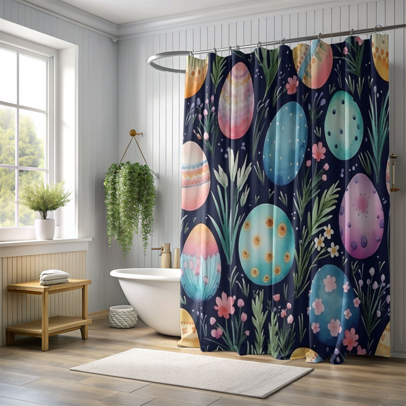 Watercolor Soft - 1 Piece Standard Shower Curtain, 74"H x 71"W