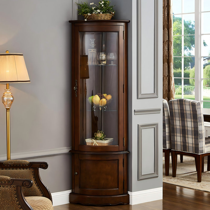 19.69"Retro Solid Wood Rectangular Corner Cabinet