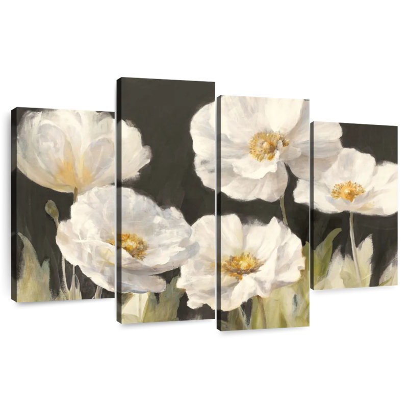 White Anemones On Black