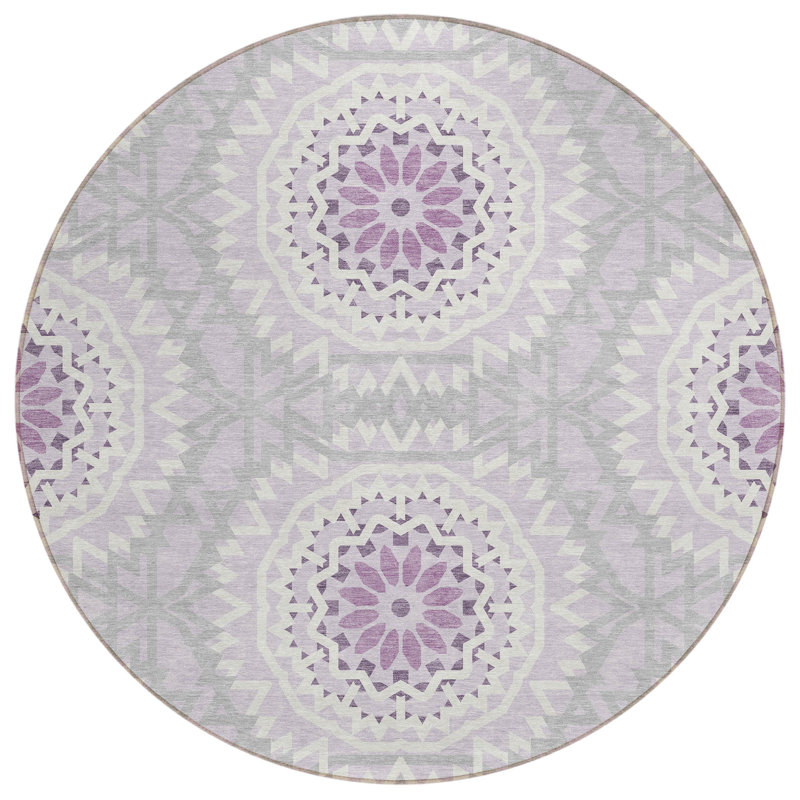 Kawailani Geometric Indoor / Outdoor Rug, Round 8'