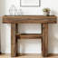 Console 41,34 po, canapé-lit étroit à 2 niveaux avec tablette de rangement pour couloir, vestibule, salon, brun rustique