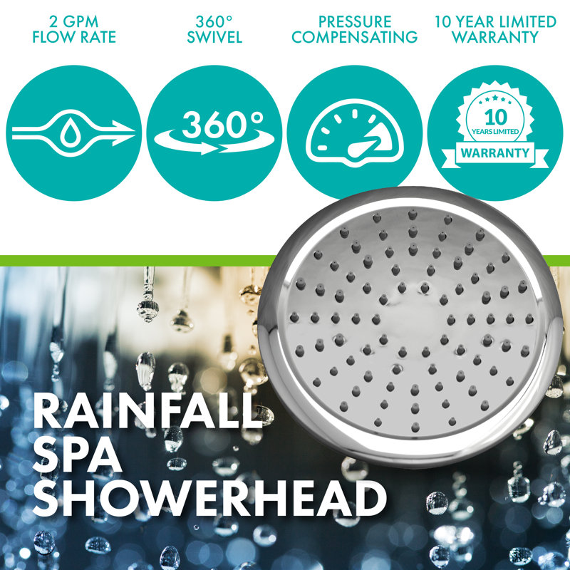 Large Chrome Wall Mounted Rain Shower Head