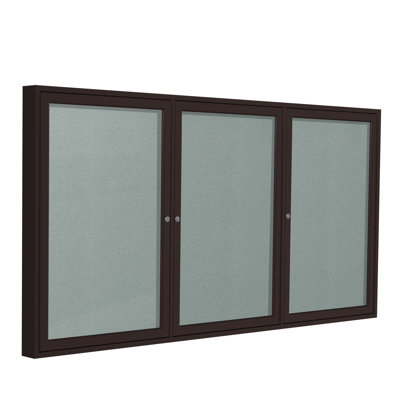 Babillard fermé en vinyle 3 portes avec cadre en satin Ghent