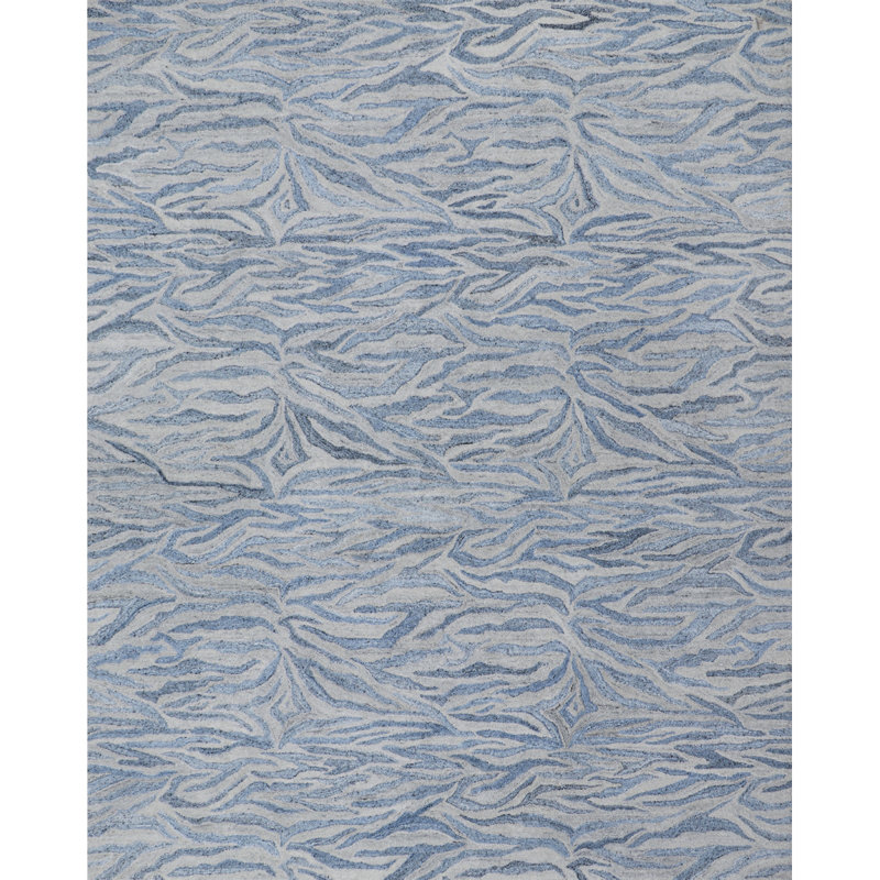 Tapis intérieur / extérieur à rayures abstraites touffeté à la main Rhythm, 8 pi x 10 pi