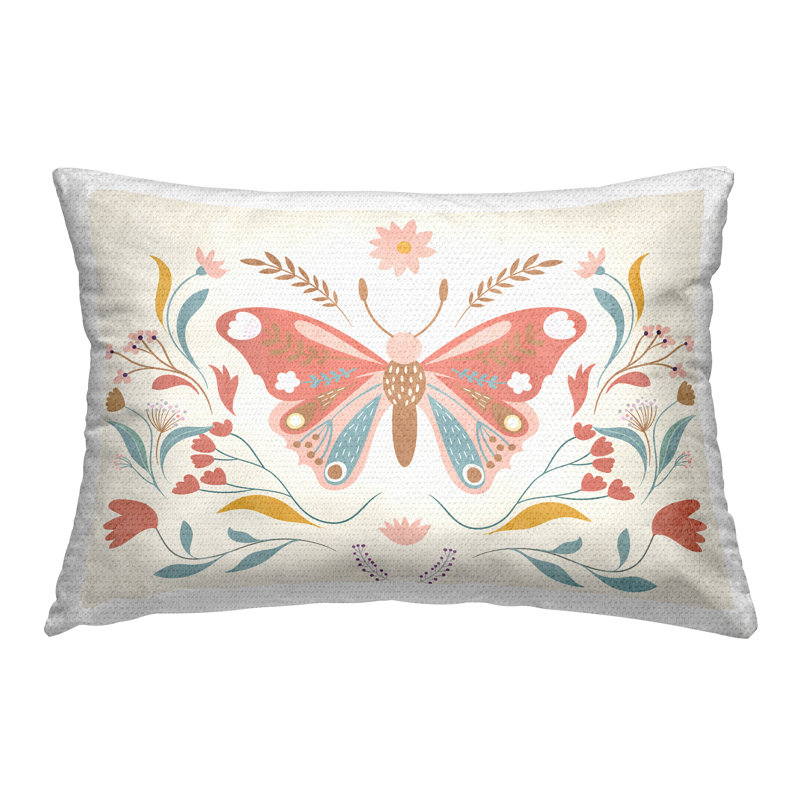 Coussin extérieur Boho Folk Butterfly