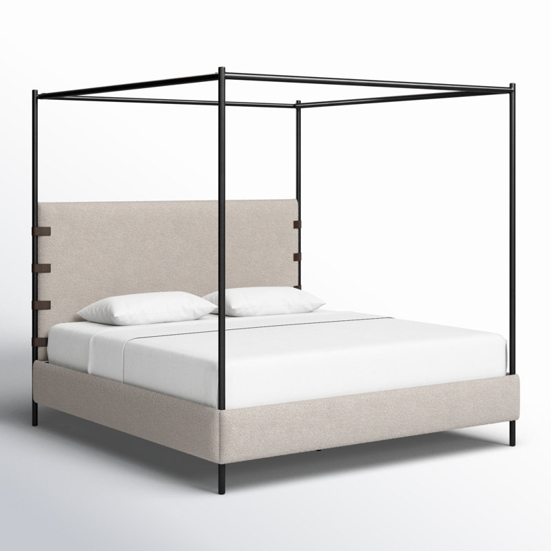 Anderson Boucle Canopy Bed, King, Knoll Natural