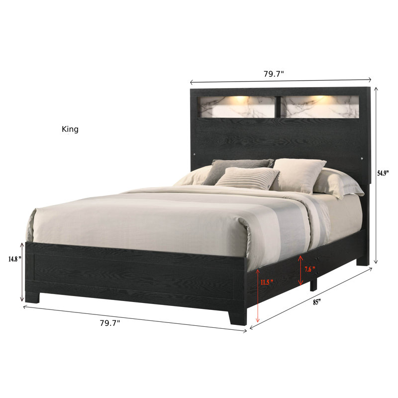 Kaetlyn 3-2_Kamryn LED Panel Bedroom Set, King