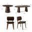 Ensemble de table de salle à manger extensible de 47 à 83 po avec chaises en velours massif-215681602-215681603