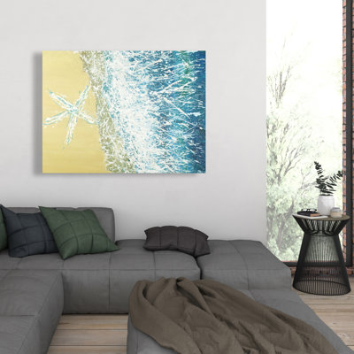 Left Side Seastar - Marine Beige Canvas for Home Decor