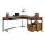 Bureau en L, finition brune