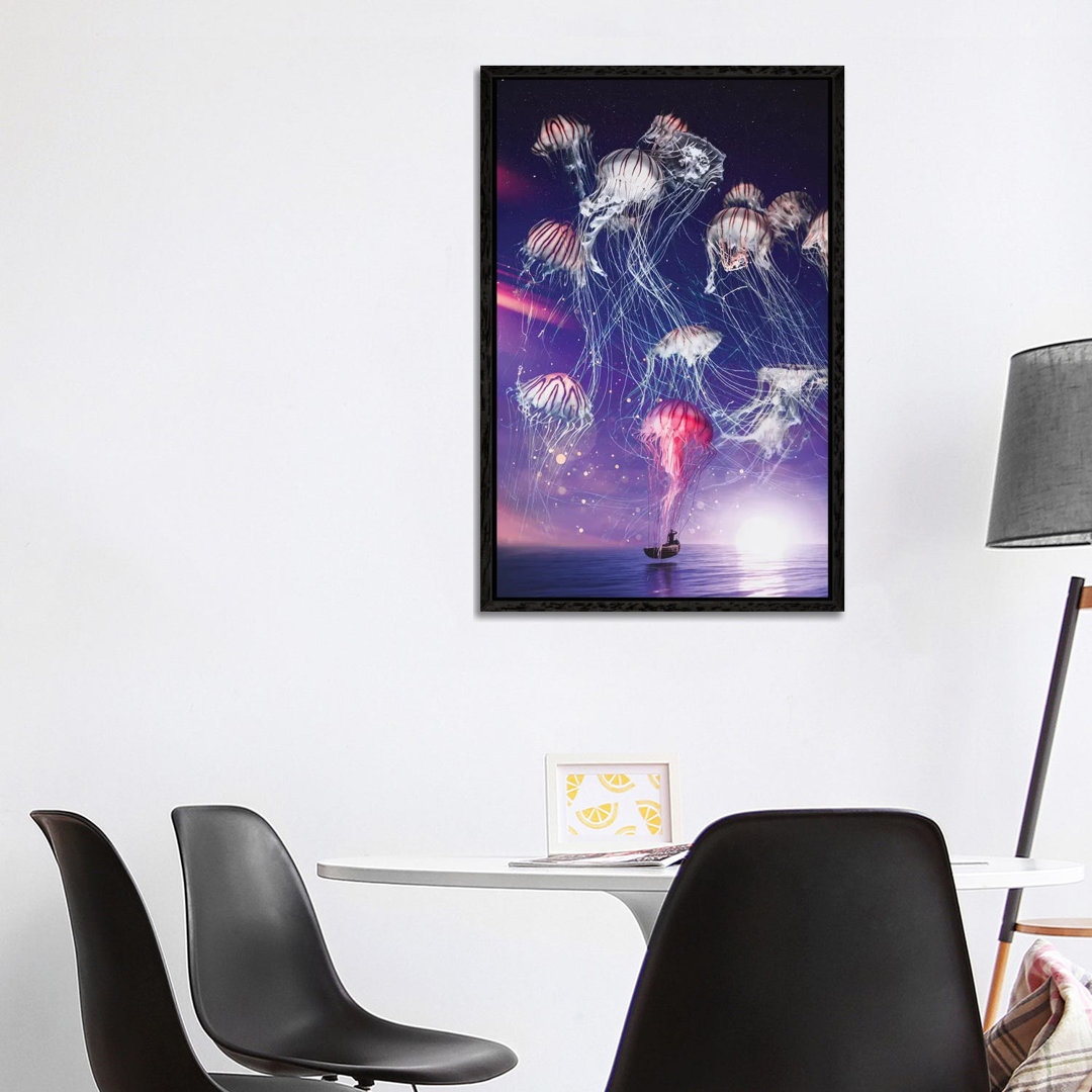 The Magical Kingdom Of Jellyfish In The Starry Night von GEN Z - Gallery-Wrapped Canvas Giclée on Canvas