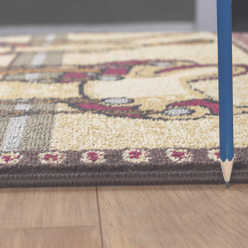 Tapis tribal beige Southwest, Tapis de couloir 2 pi 7 po x 7 pi 3 po